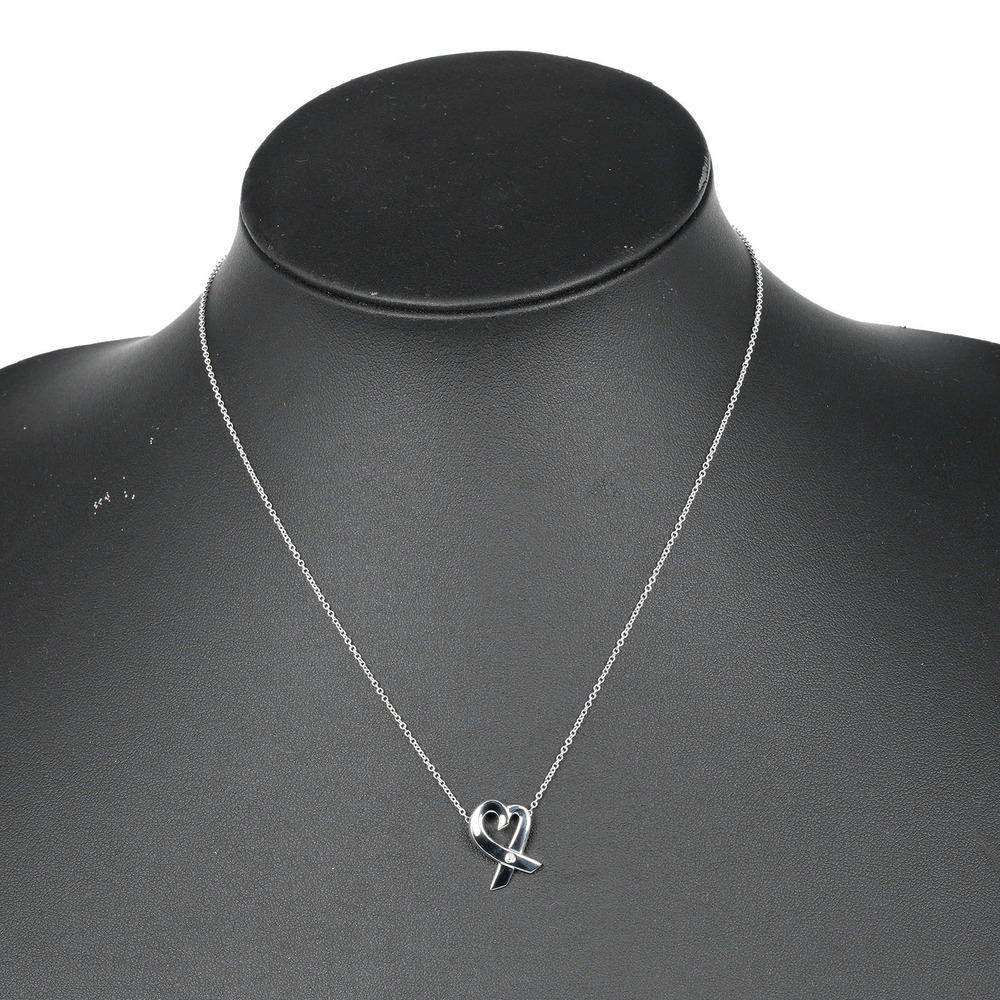 Tiffany Co Loving Heart Necklace Sterling Silver Diamond